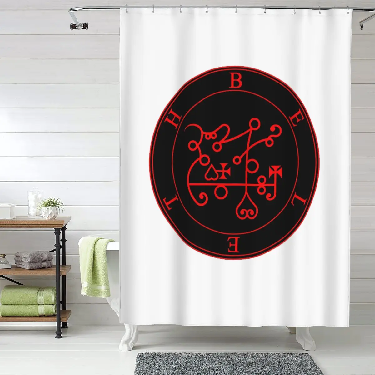 

Beleth - Goetia (red) Shower Curtain Bathroom Polyester Waterproof Bath Curtains with Hooks