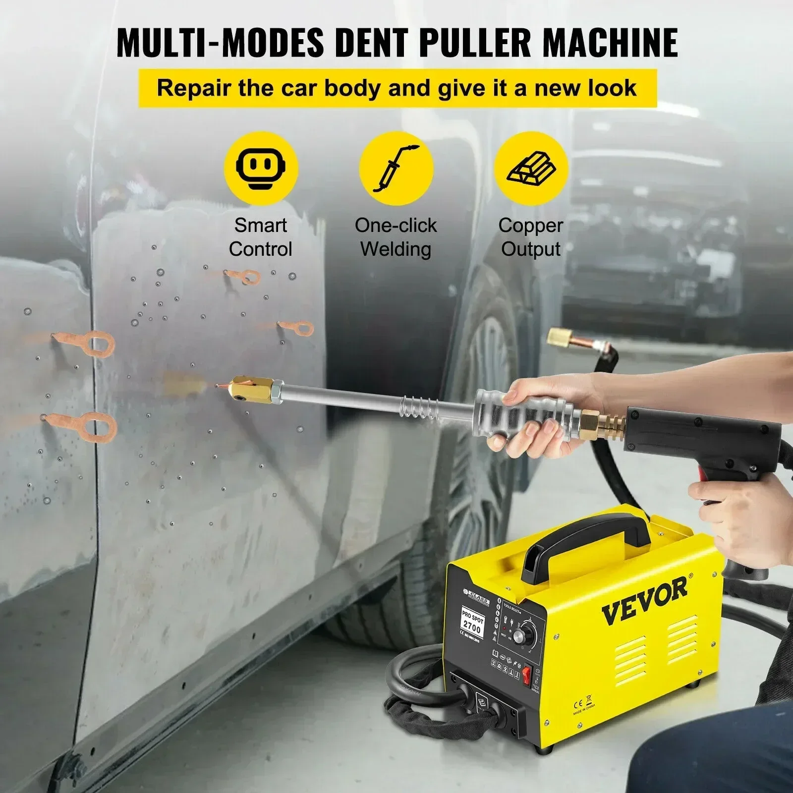 VEVOR Dent Repair Machine Vehicle Panel Spot Puller Dent Spotter GYSpot 2700 2600A Spot Welding Machine Welder Dent Repair