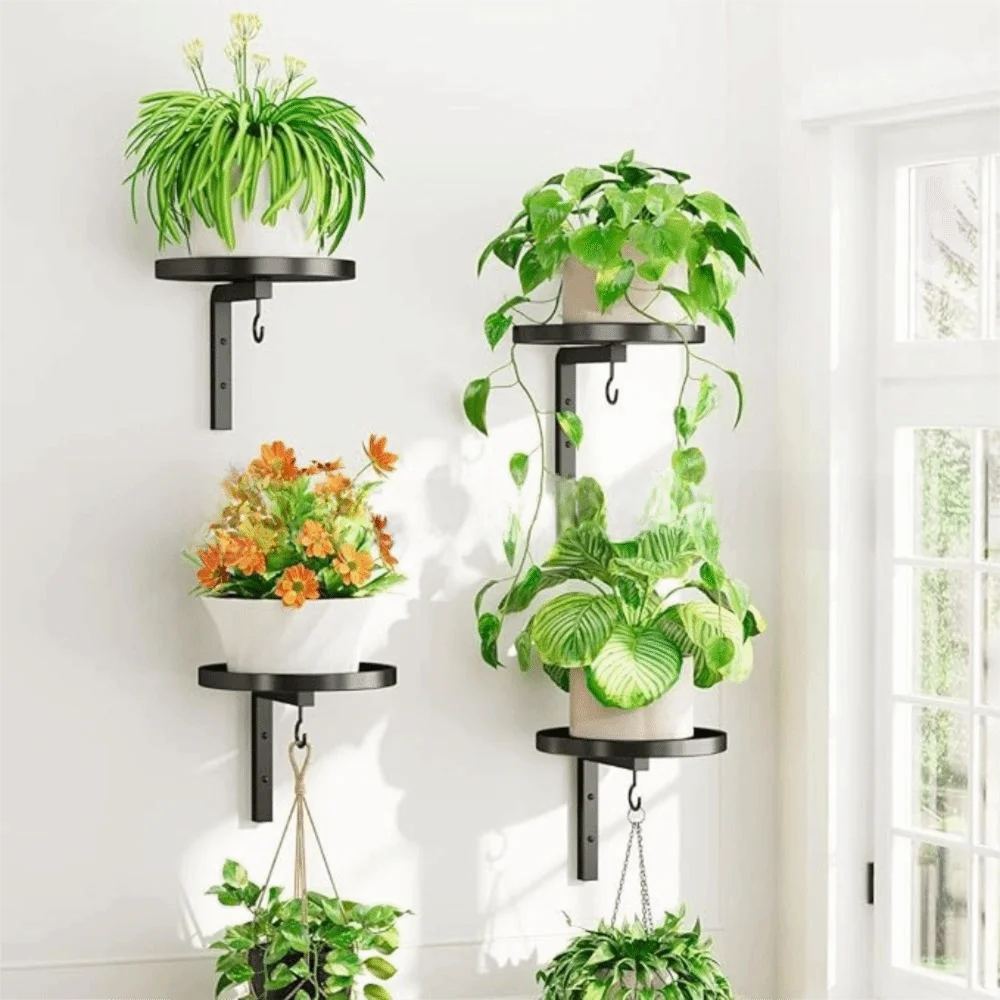 Carbon Steel Plant Display Stand Raised Tray Edge Waterproof Planter Storage Shelf Space Saving Large Load-bearing