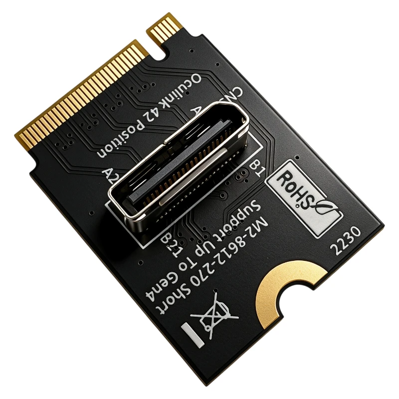 NEW M.2 M‑Key to OcuLink SFF‑8612 Adapter Short Vertical A‑Type PCIe 4.0 X4 64Gbps 2230 M2 NVMe Converter Riser for eGPU U.2 SSD