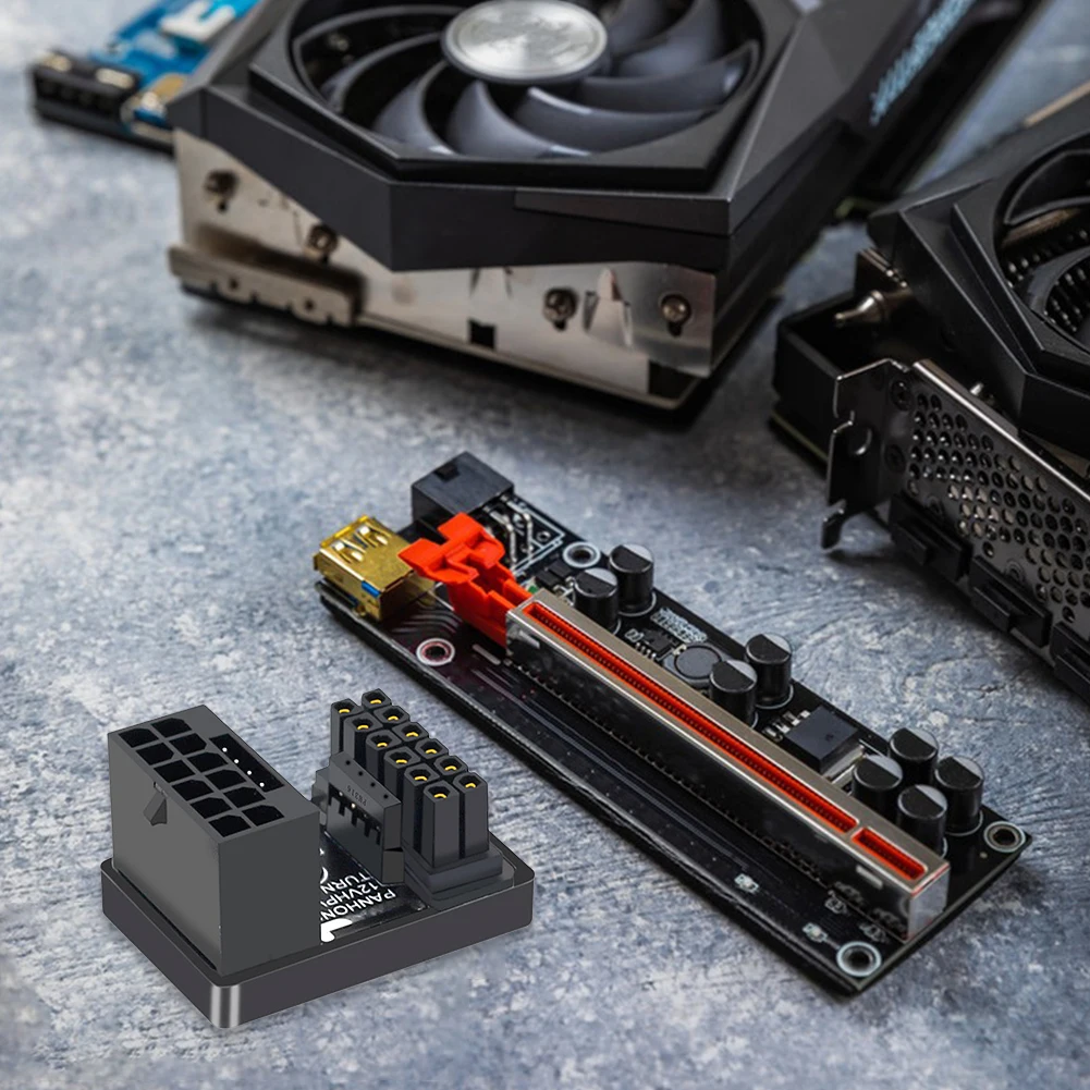 Conector de ángulo de 180 grados macho a hembra, fuente de alimentación ATX3.0, conector de ángulo de dirección de 180 de 2VHPWR para tarjeta gráfica PCIe5.0