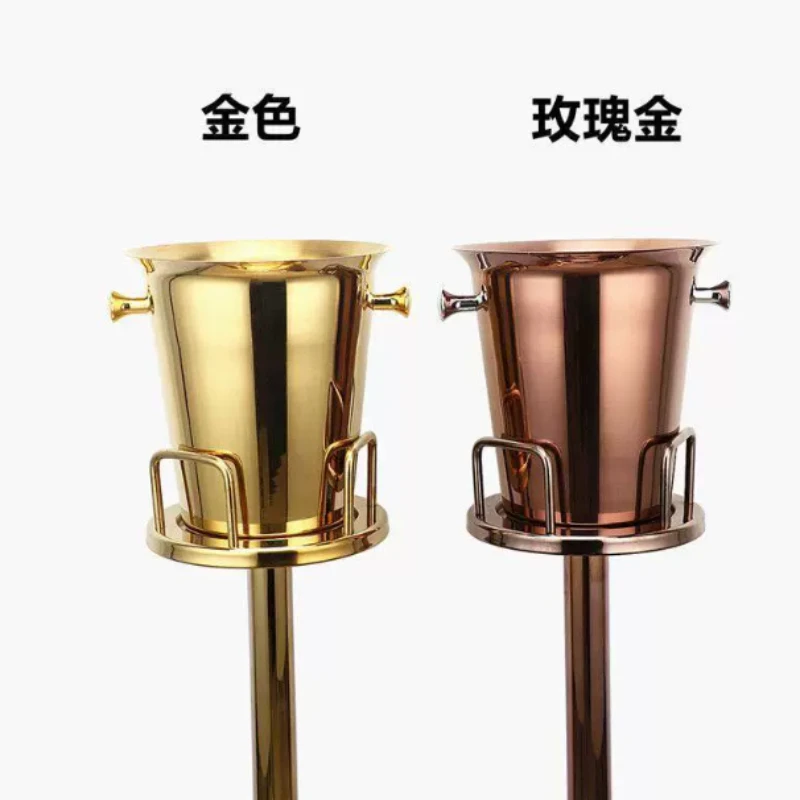 Stainless Steel Wine Cooler Bucket Floor Stand Wine Bottle Cooler Holder Champagne Cooler Beer Chiller Ice Bucket Ktv Bar Tool