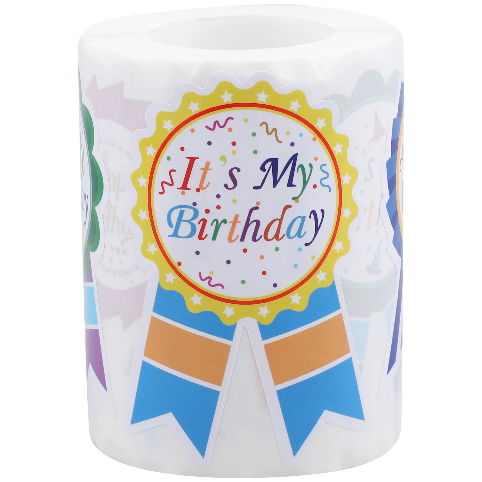 

1 Roll Birthday Envelope Sealing Label Stickers Round Self-Adhesive Decorative Gift Packaging Stickers For Cards Bottles