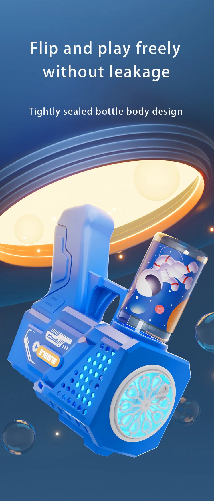 10-Loch-automatisches elektrisches Gatling-Spielzeug, blasende Blase für Kinderspielzeug, Kindergartengeschenke ohne Batterie oder Blasenwasser – Detail 4