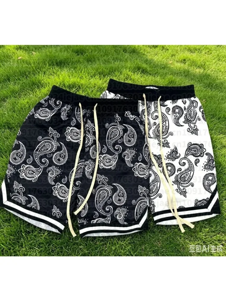 Neue Sport-Fitness-Basketballshorts für Herren, modische, atmungsaktive, bequeme Shorts, 3D-gedruckt, schnelltrocknend, lockere Strandshorts – Detail 4