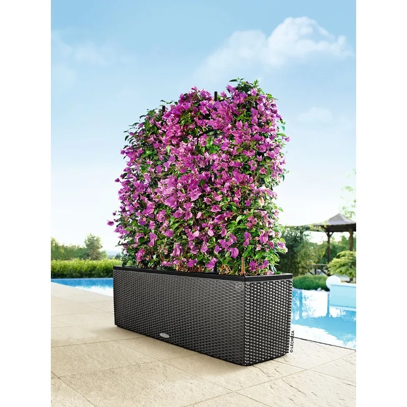 

Flower pot automatic water high-grade imitation rattan balcony rectangular green plants