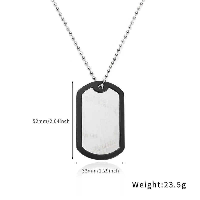Personalized Military ID Dog Tag Pendant Necklace Custom Engraved Men Army Tags Lettering Name Stainless Steel Jewelry Gifts