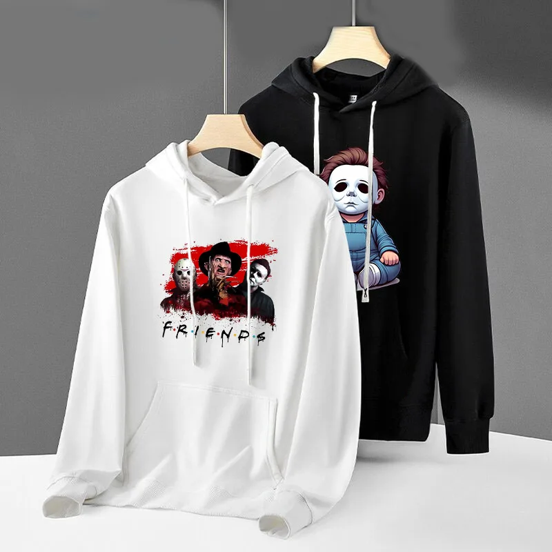 Michael Myers Freddy Krueger Killer Horror Movie Hoodie Women's Sweatshirts Y2k Clothes Long Sleeve Hooded Shirt Woman Clothing