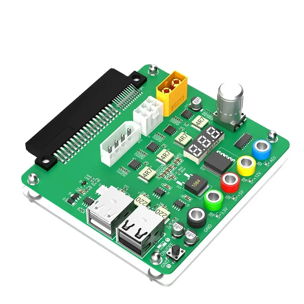 Power Supply Breakout Board with Adjustable Voltage Knob and 3.3v/5v/12v /USB 2.0/QC 2.0/ 3.0/12v for Dell brand PSU PC