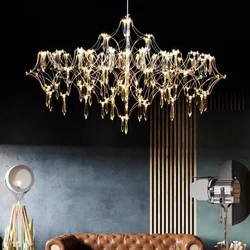 Modern Crystal LED Chandeliers Living Dining Room Bedroom Gold Lustre Lighting Home Villa Bar Firefly Decor Hanging Lamp Fixture