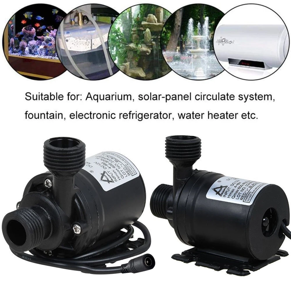 

Pond Pump DC 12V Garden High Pressure Pump 18W Brushless Water Pump 800L/H IP68 Waterproof Low Noise High Performance Lift 5M
