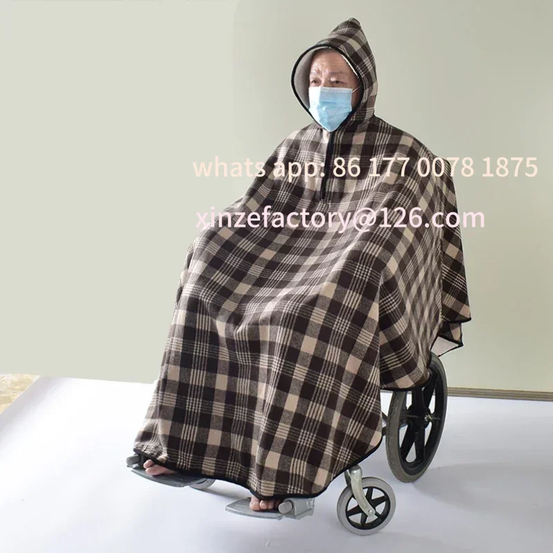 Customizable Wheelchair Warm Blanket Half Pack Warm Cloak Winter Outdoor Travel Wheelchair Warm Shawl Widened Enlarged Windproof