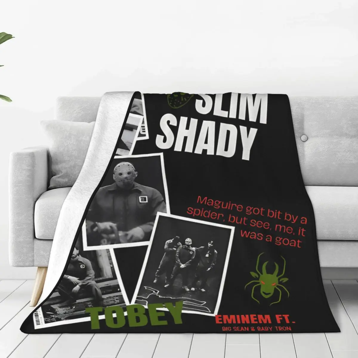 The Death Of Slim Shady Coup De Grace Eminem Blanket Flannel Textile Decor Hip Hop Relax Soft Throw Blankets for Home Bedspread