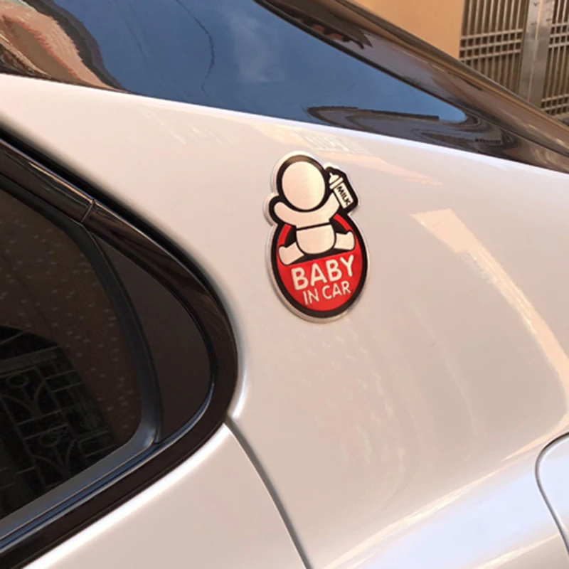 Super Sale Baby in Car Sticker Baby on Board Car Aluminum Sticker for Nissan X-TRAIL Qashqai Skoda Octavia Fabia Renault Clio A