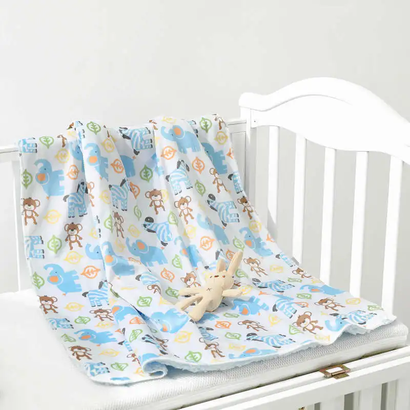 Baby Blanket Newborn 2Layers Coral Fleece Infant Swaddle Stroller Cover Blankets Kids Baby Girls Boys Soft Bedding Quilts