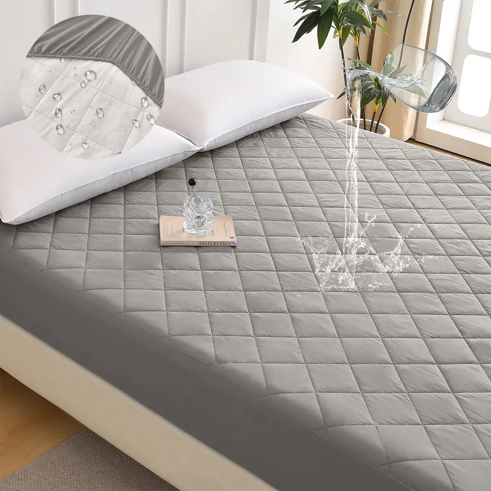 

​​Diamond Grid Ultrasonic Waterproof Mattress Protector, Noiseless & Breathable Quilted Cover with Deep Pockets for All Matt