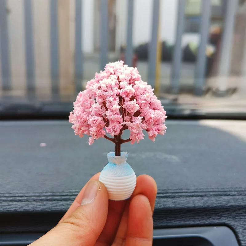 

인테리어 장식품 Автомобиль Мини-дерево Центральная консоль Автомобильные аксессуары с зелеными растениями Имитация цветочной украшения Милый подарок для девочек 차량미기