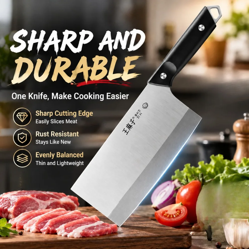 Wang Mazi Genuine Kitchen Knife Household Stainless Steel Sharp Slice Bone  Knife Kitchen Accessories, Kitchen Tools