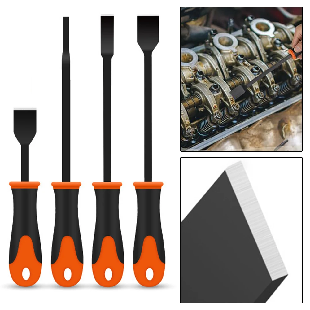 1/4Pcs Chrome Vanadium Steel Gasket Scraper Set Non-slip Grip Removing Side Moldings Badges And Decals Gasket Scraper Hand Tools