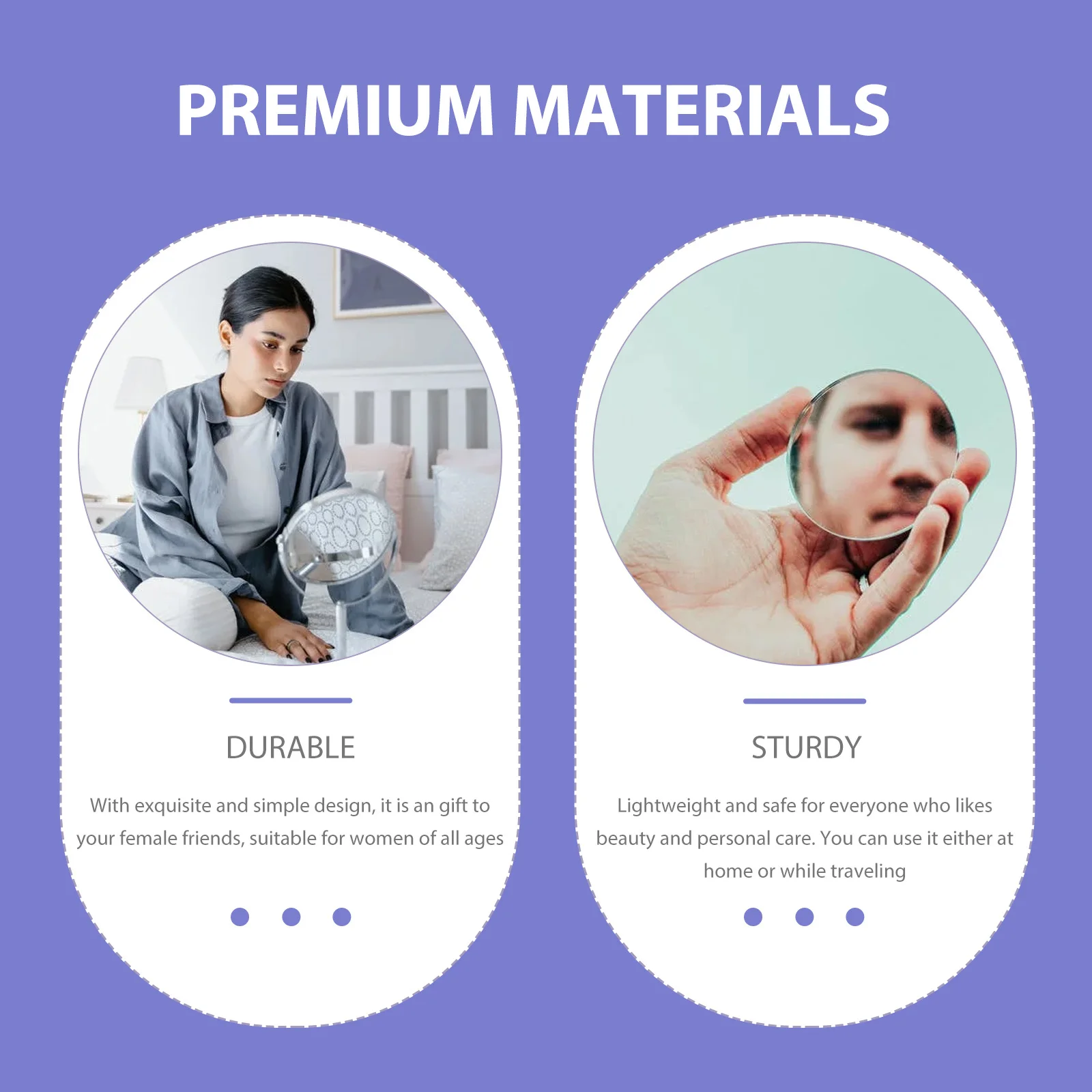 2 peças espelhos de maquiagem com alça elegante aperto confortável qualidade premium para espelhos de maquiagem