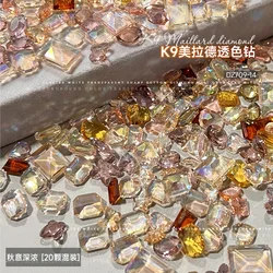 20Pcs Nail Bling Set with Various Sizes and Shapes Sparkly Nail Jewelry Mix and Match for K9 Nails