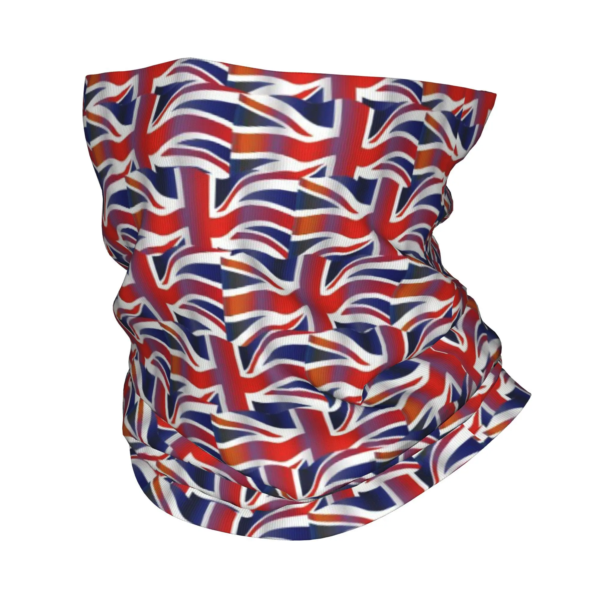 Custom 	  British Flag  Bandana Neck Warmer Men Women Winter Ski Tube Scarf Gaiter  Face Cover