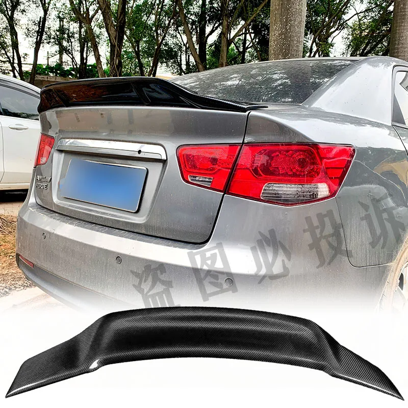 

rear trunk spoiler wing cover rear sedan Suitable for 2009-2016 Kia Forte premium carbon fiber material R-style spoiler wing