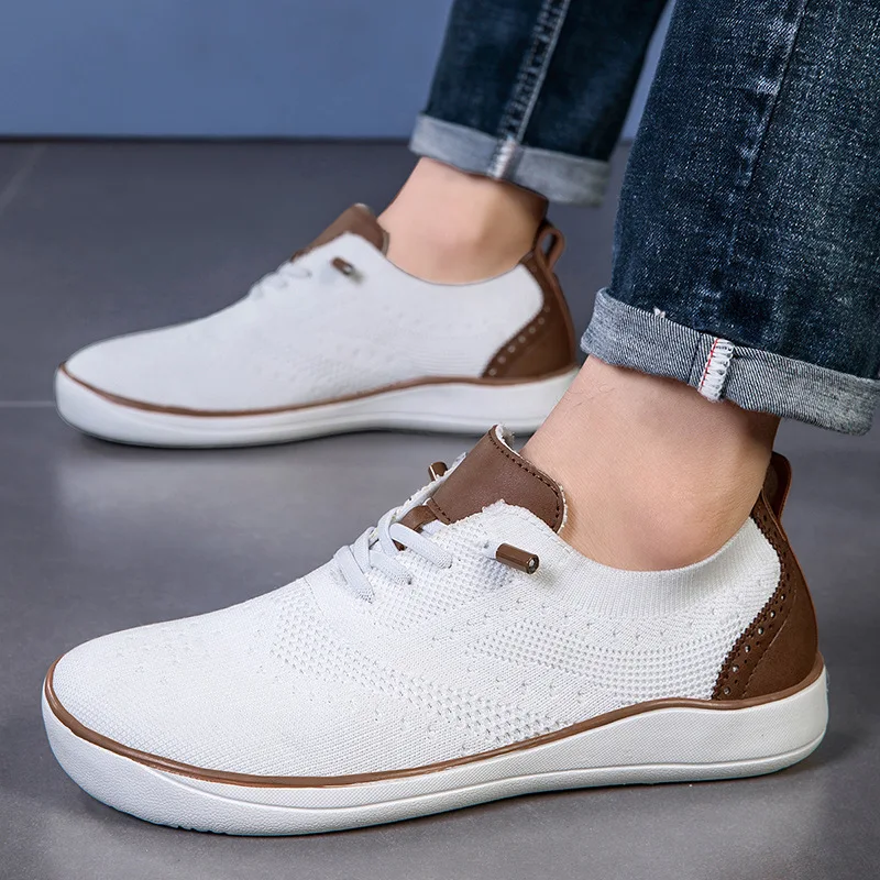 Men's Wide Toe Barefoot Shoes Breathable Mesh Casual Shoes Lightweight Comfortable Sport Shoes Men's Sneakers Кроссовки Мужские