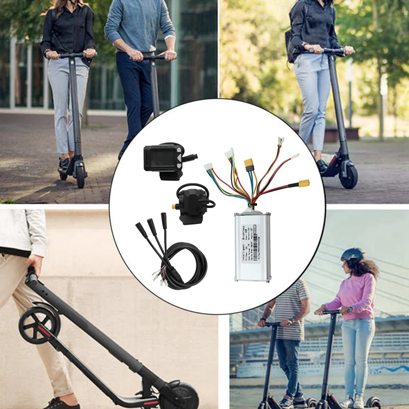 24V 250W Electric Scooter Controller+LCD Display+Brake+Connected Cable Kit Carbon Fiber E-Scooter Bike Cycling Equipment