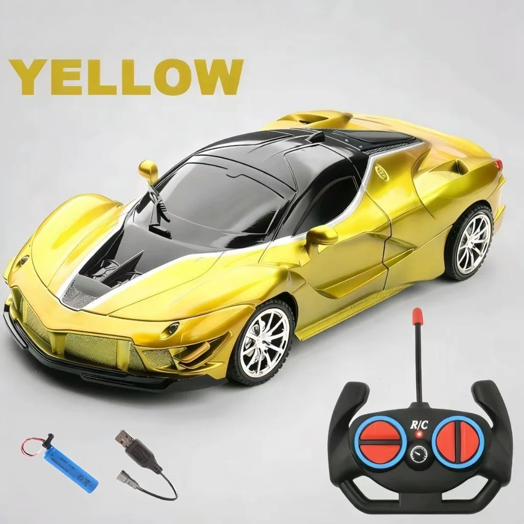 1:20 RC High Speed Sports Car Toy with LED Lights, Remote Control Drift Racing Car, Rechargeable Battery, Multiple Colors