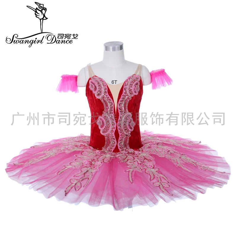 

Rose red La Esmeralda Nutcracker Ballet Tutu Kids Women Professional Tutu Stage Costume Pancake JY023B