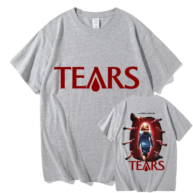 سابرينا نجار دموع تي شيرت للجنسين تي شيرت شخصية للرجل القطن الخالص الجرافيك خمر المشجعين الجمالية تي شيرت الملابس #4