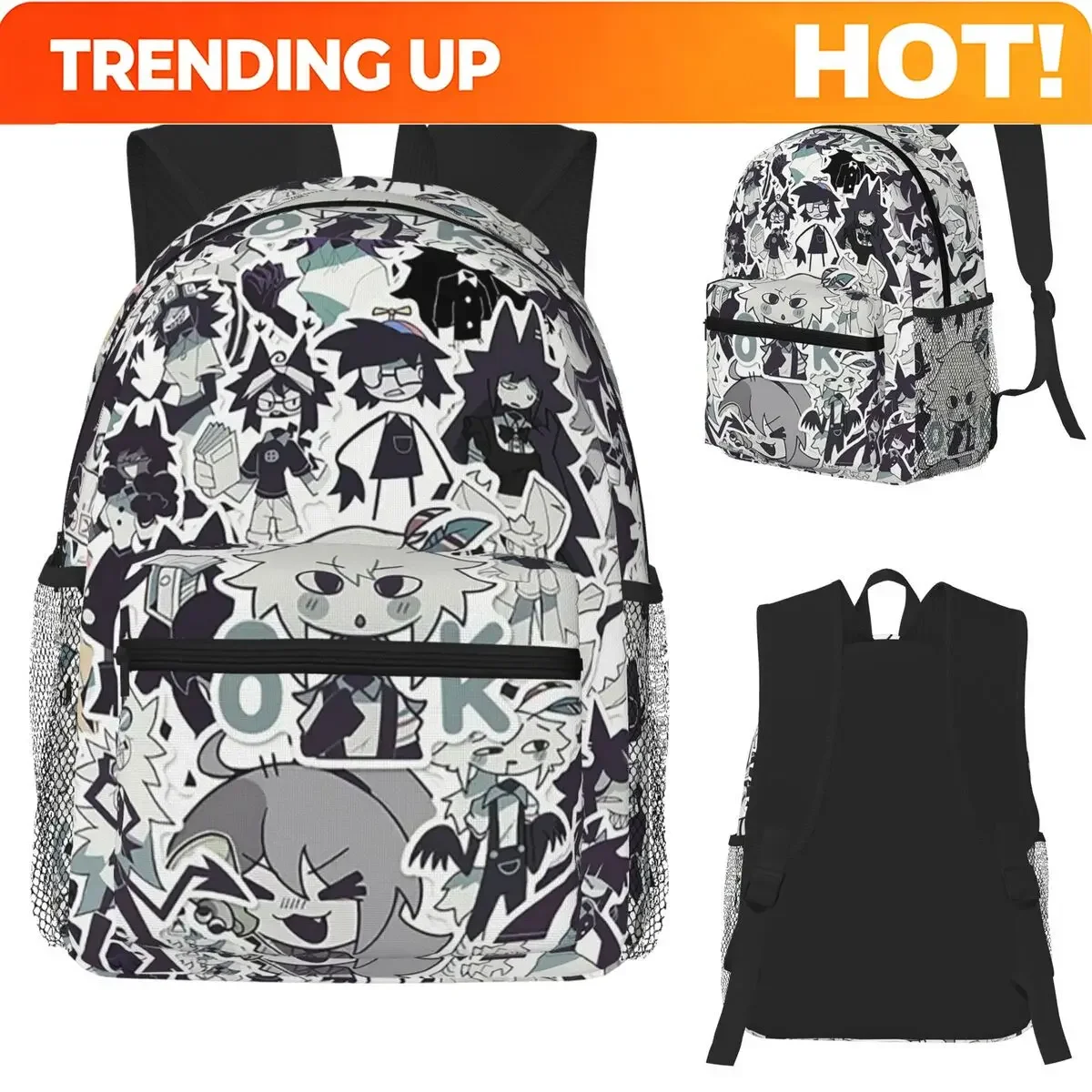 Custom Bag Cartoon Miss Circle Student Backpack School Bag Hiking Travel Daypack For Men Women Fashion Bookbag Shoulder Bags