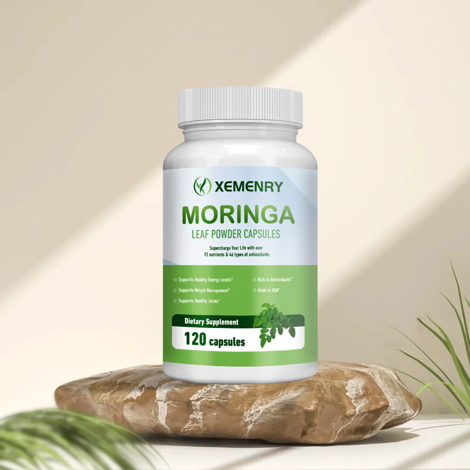 Cápsulas de Moringa - Antioxidante, aumenta la saciedad, promueve la salud de la piel y del intestino, apoya el sistema inmunitario, aumenta la vitalidad