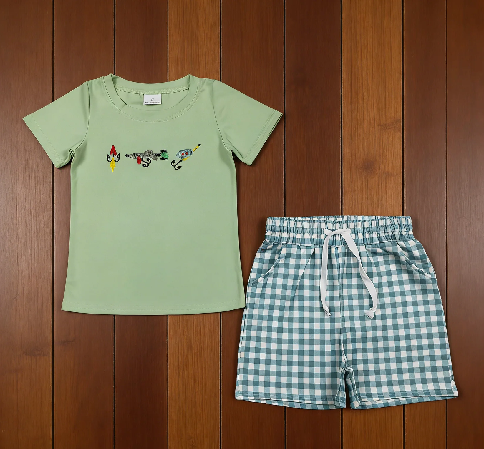 

Z1204-15 BSSO1621 Presale Kids Boutique Outfit Short Sleeve Top With Shorts Set Children Clothes