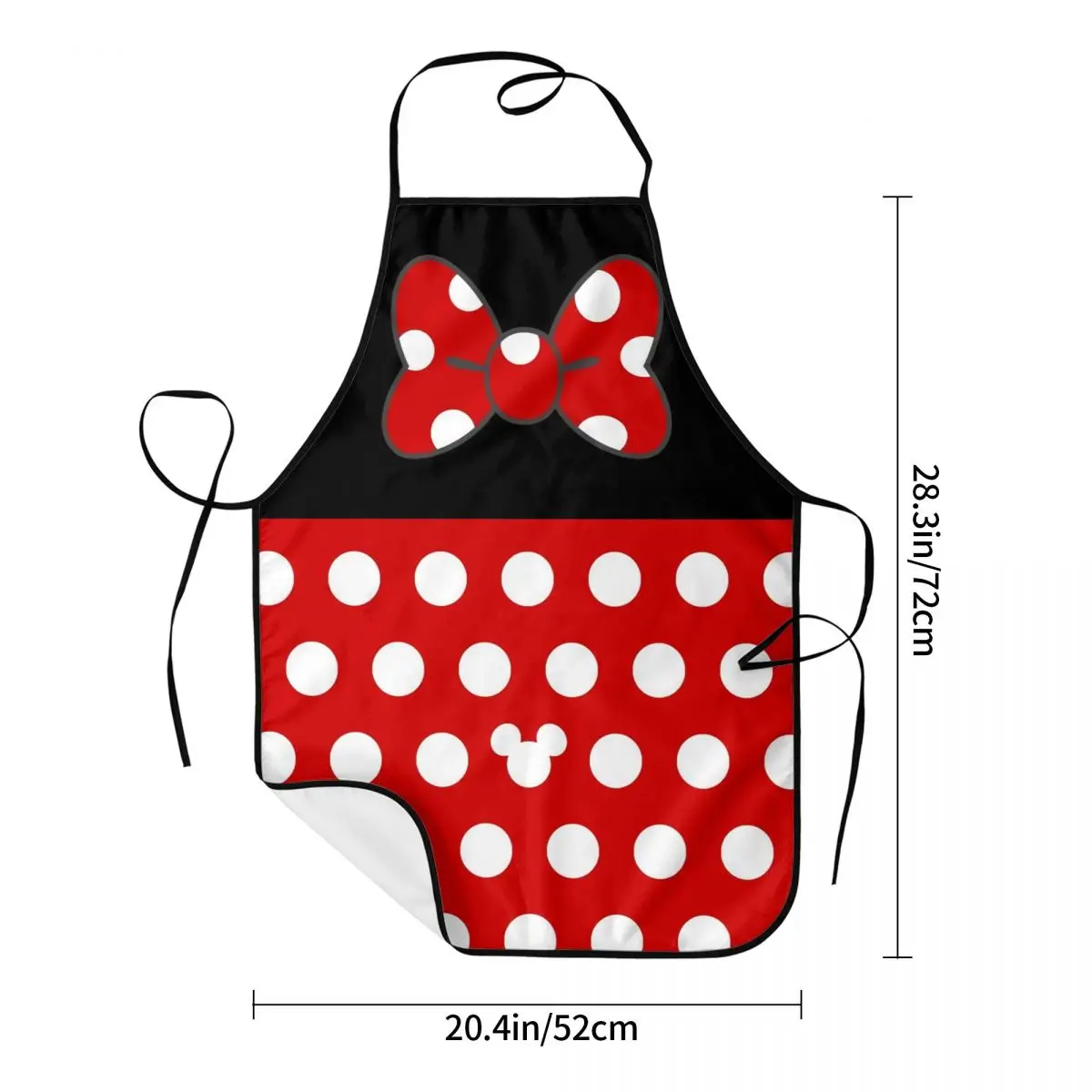 Custom Minnie Mouse Polkadot Apron Women Men Unisex Bib Cartoon Anime Kitchen Cooking Tablier Cuisine Chef Baking
