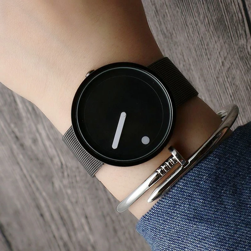 ساعة رجالية الطبعة الكورية طالب بسيط مفهوم جديد ساعة عصرية ذكر عصرية المرأة حزام متعدد الاستخدامات ساعة كوارتز عصرية