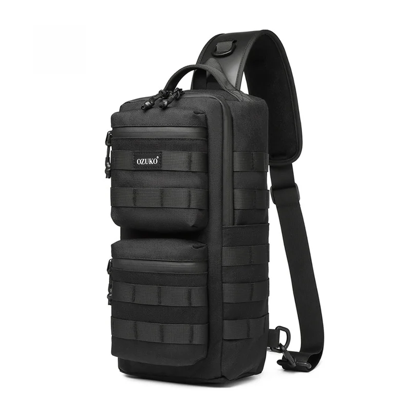 ozuko-men's-outdoor-large-capacity-waterproof-crossbody-bag-sports-tactical-chest-bag-functional-multi-use-oxford-cloth