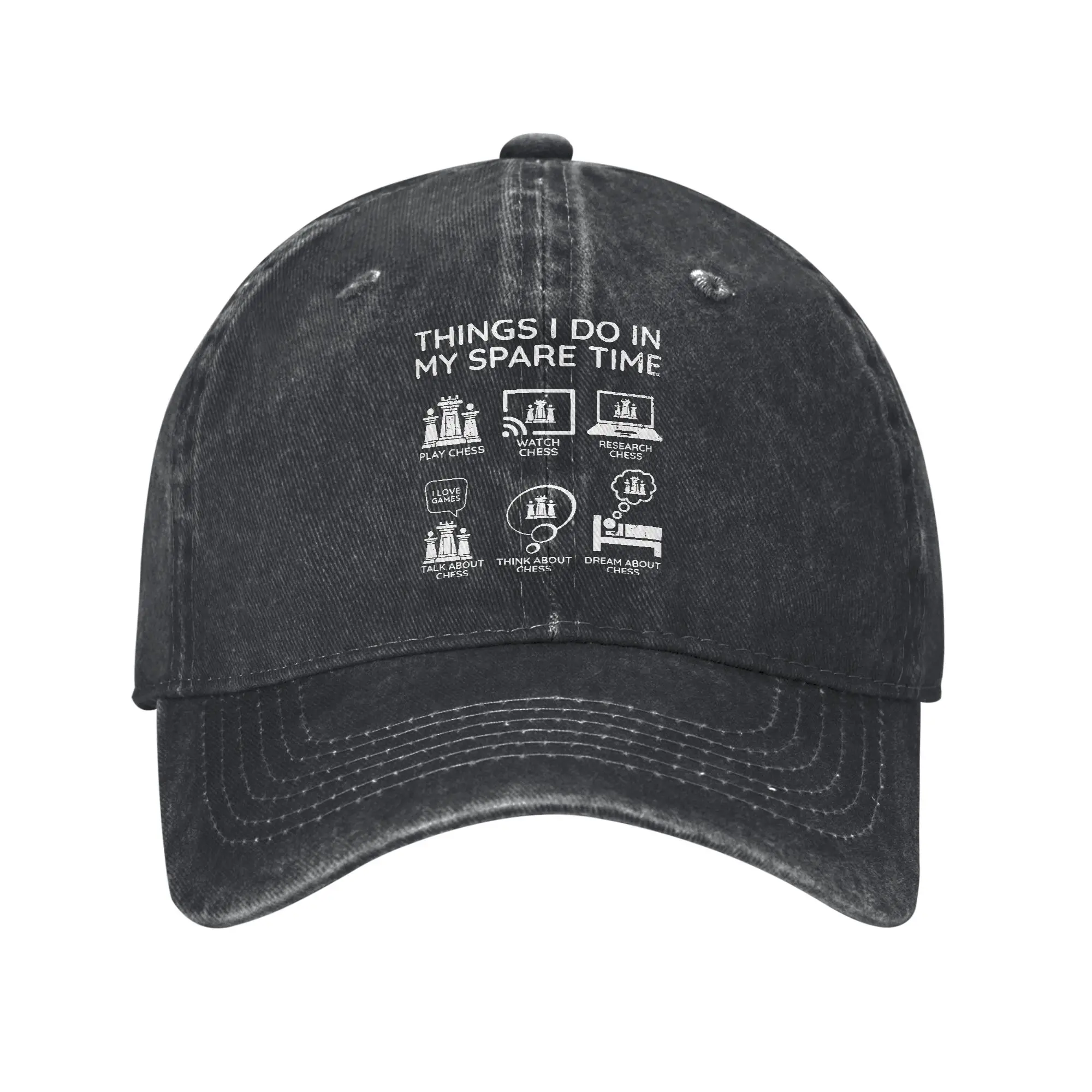 Vintage Things I Do In My Spare Time Chess Player Baseball Caps Unisex Distressed Washed Snapback Cap Adjustable Fit Hats Cap