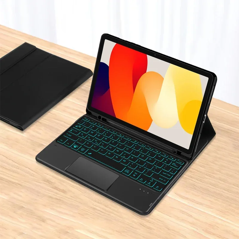 حافظة لوحة المفاتيح لهاتف Xiaomi Redmi Pad SE 11 بوصة Funda Redmi Red Mi Pad SE 2023 حافظة ذكية بإضاءة خلفية لوحة اللمس غطاء لوحة المفاتيح اللوحي