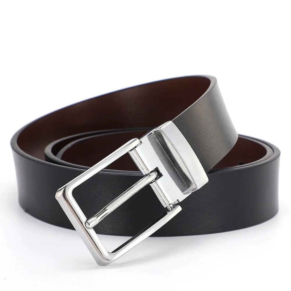 

Регулируемый двусторонний кожаный ремень для мужчин UETEEY Busin Sle из сплава, кожаный пояс, двустороннее использование