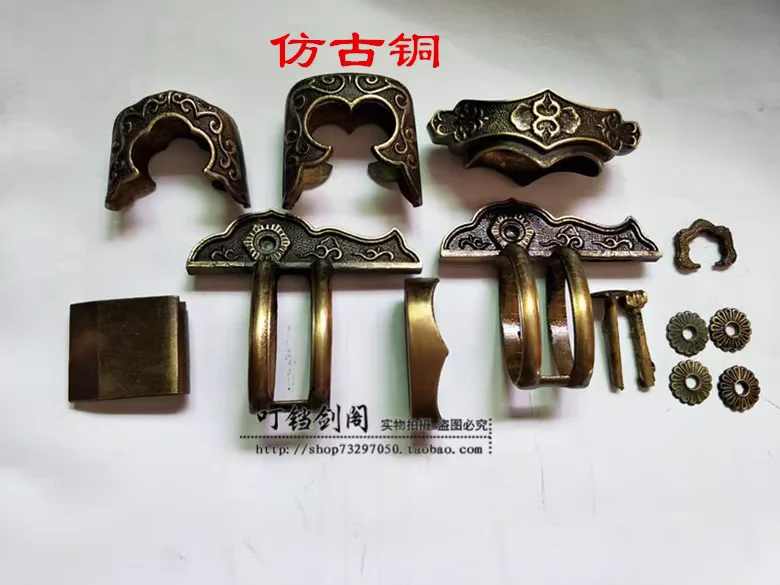 High Quality Complete Copper Brass Fitting Set of Sword Accessories for Chinese Kungfu Traditional Tang Dynasty Horizontal Sword