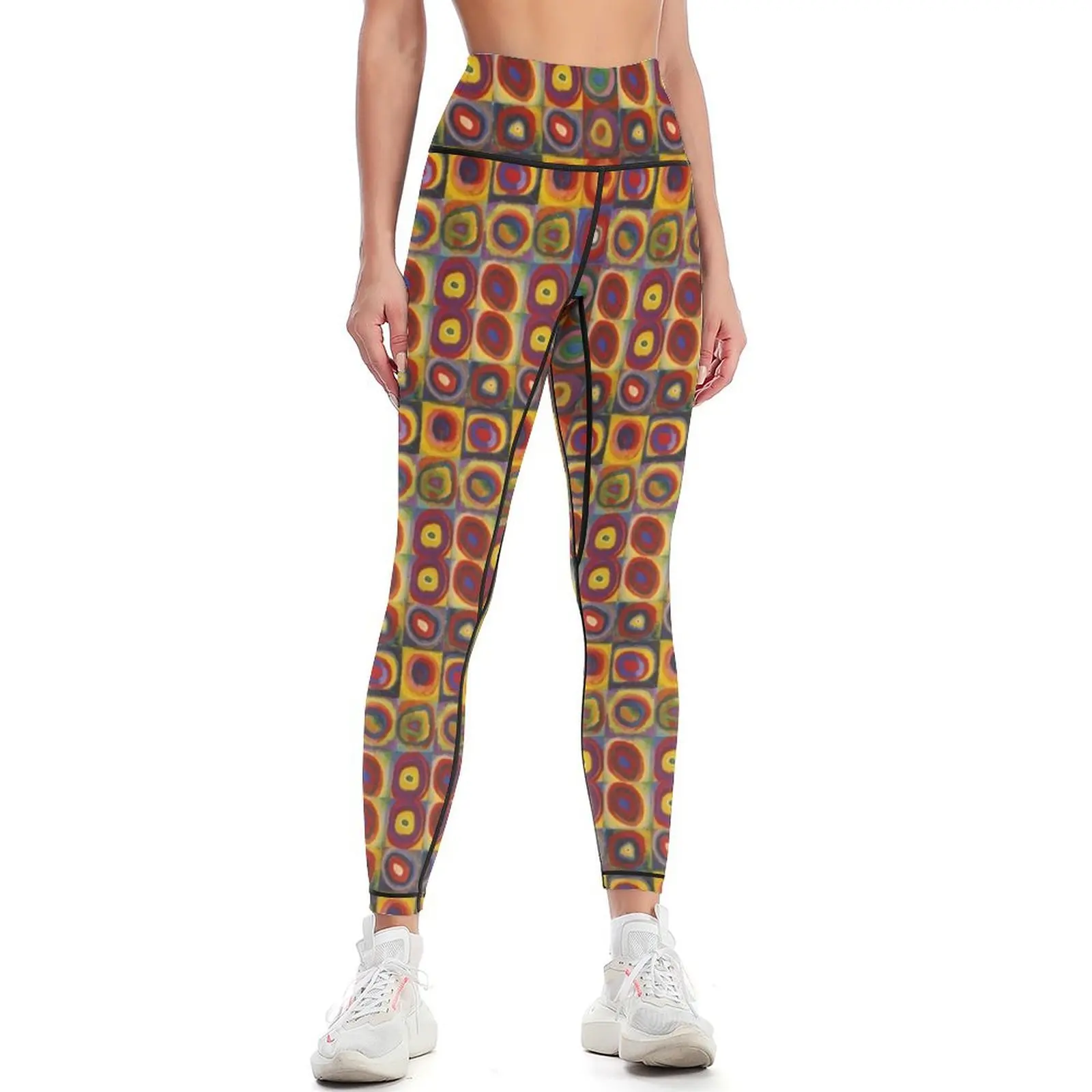 Kandinsky painting seamless design Leggings sportswear woman gym 2024 Women's trousers Womens Leggings