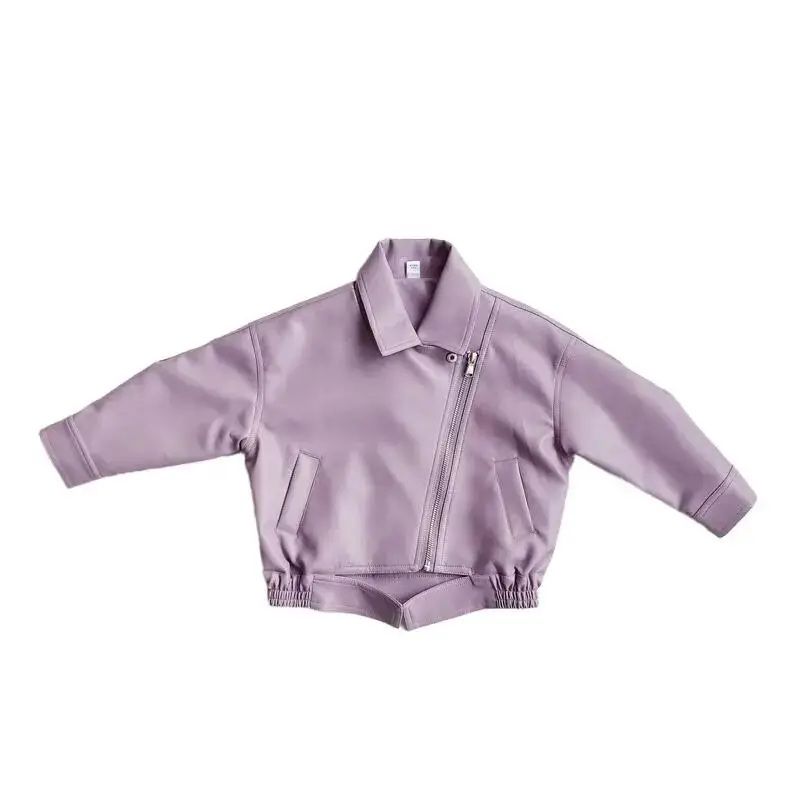 Giacca in pelle per bambina collezione primavera e autunno giacca in pelle per bambini tuta da moto per bambini cappotto in PU