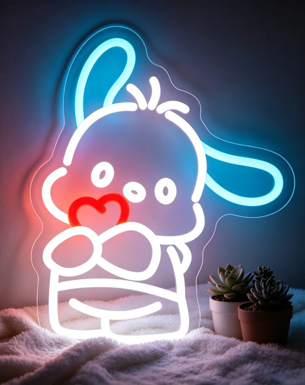 

Неоновая вывеска Pochacco для декора стен, светодиодный светильник с регулируемой яркостью, питание от USB, ночник для спальни, гостиной, детской комнаты, эстетичный декор в стиле каваи
