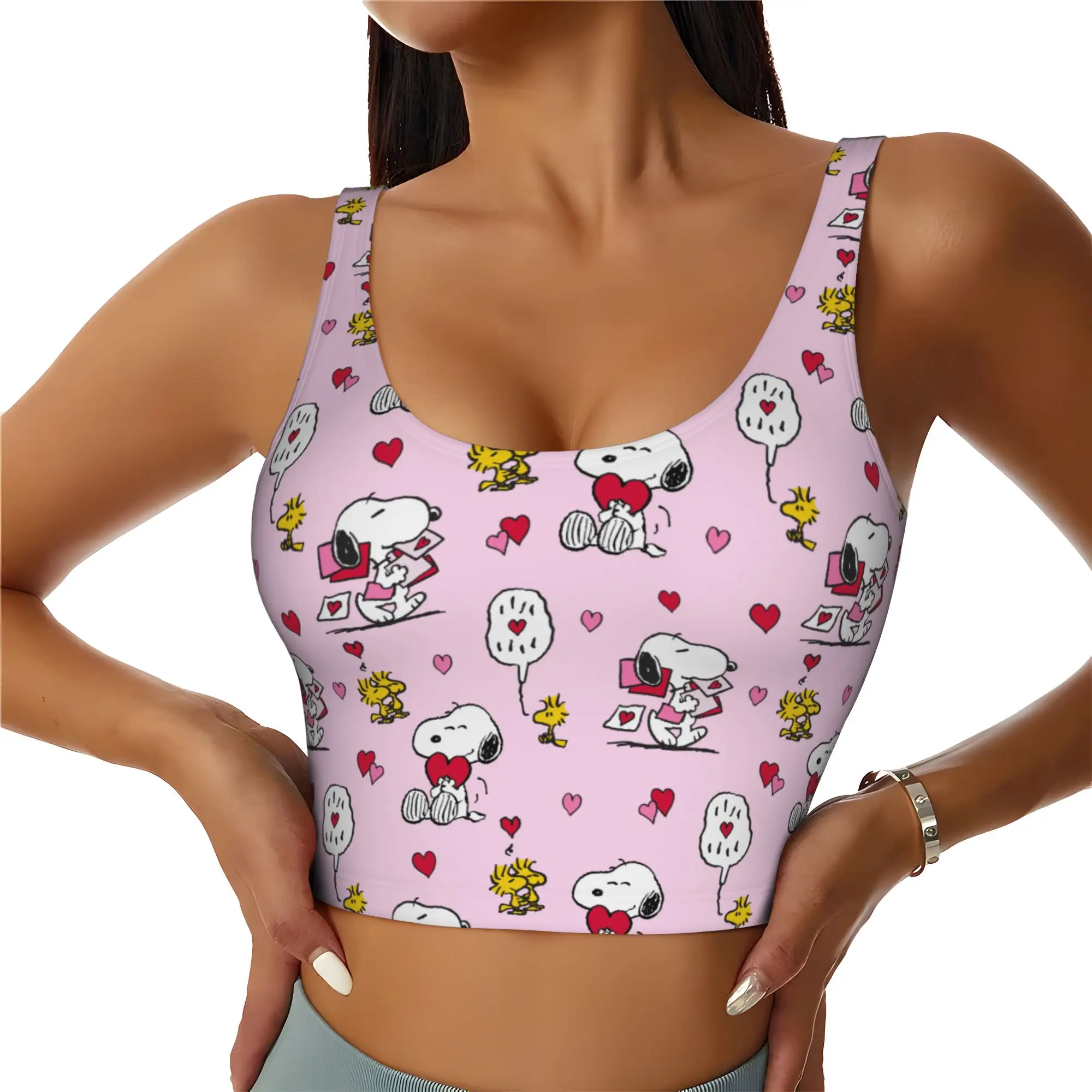 sutia-esportivo-feminino-personalizado-de-alto-impacto-com-estampa-de-desenho-animado-de-cachorro-s-snoopies-para-academia-treino-e-yoga
