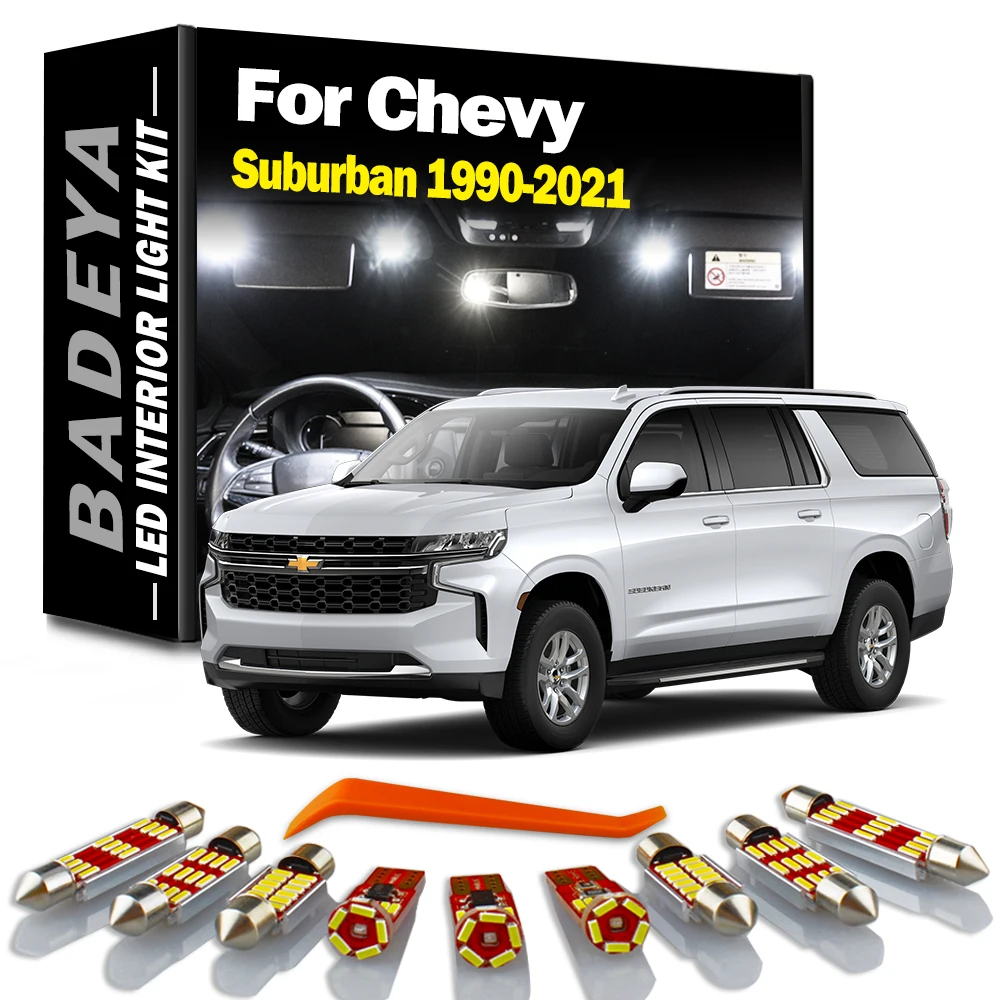 BADEYA Canbus For Chevrolet Chevy Suburban 1500 2500 1990- 2019 2020 2021 LED Interior Map Dome Trunk Door Light Kit Car Bulbs