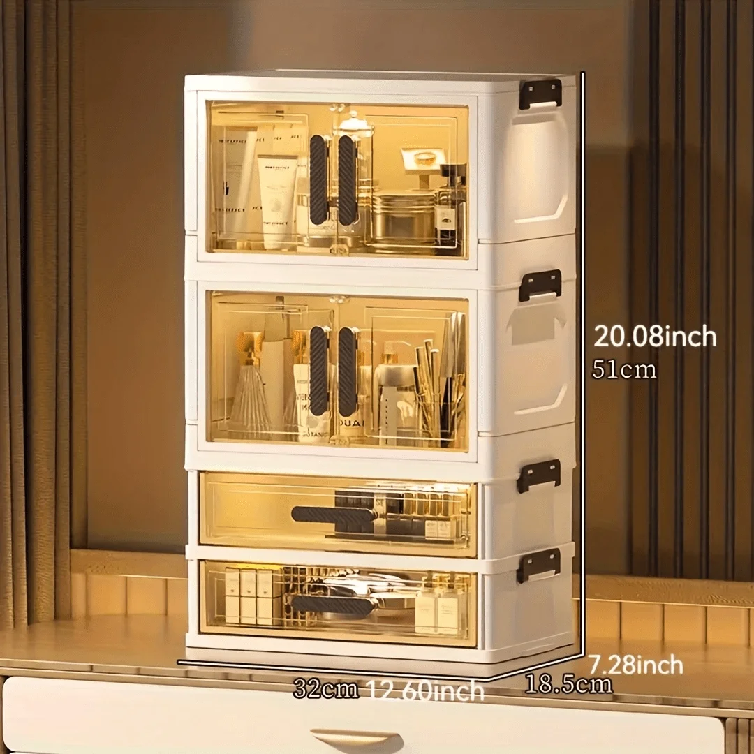 Senmeo opvouwbare opbergkast: 2-4 lagen, stapelbaar voor opslag thuis/kantoor