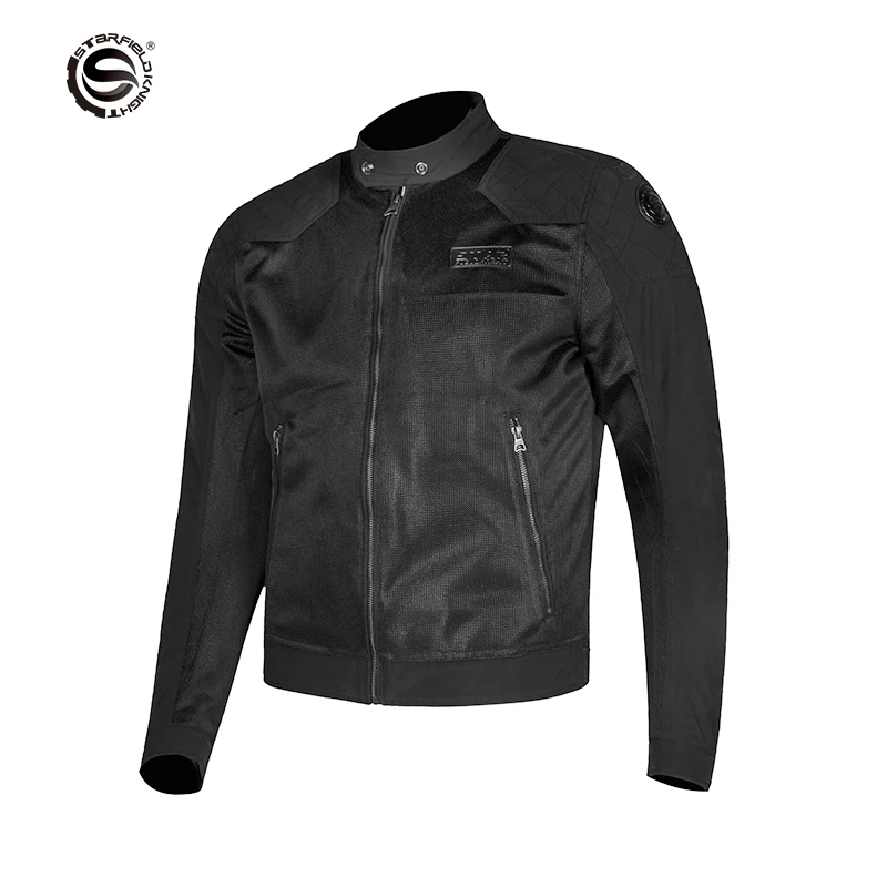 

Star Field Knight Motorcycle Mesh Cycling Jackets Black Men's Clothes Summer Breathable With Protective Equipment Accessories