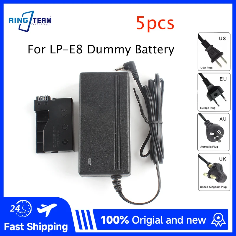 ACK-E8 DR-E8 DC Coupler LP-E8 Dummy Battery AC Power Adapter Kit for Canon EOS Rebel T5i T4i T3i T2i Kiss X7i X6 X5 X4 700D 600D